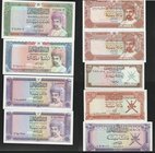 Oman Lot of 9 Banknotes 1973 -1977

P# 7 13 14 22 23 24 25