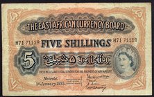 East Africa 5 Shillings 1955

P# 33; VF