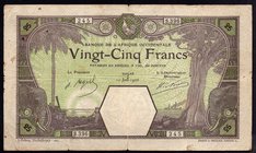 French West Africa 25 Francs 1926

P# 7Bc; F/VF