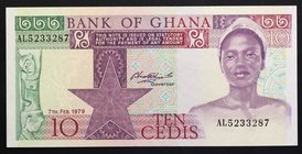 Ghana 10 Cedis 1979 RARE!

P# 20; № AL 5233287; UNC; RARE!