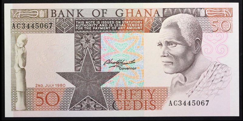 Ghana 50 Cedis 1980

P# 22; № AC 3445067; UNC