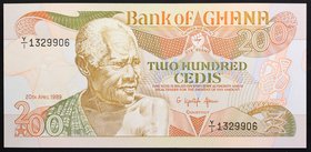 Ghana 200 Cedis 1989

P# 27; № Y/1 1329906; UNC