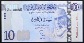 Libya 10 Dinars 2015

P# 82; № 1290880; UNC; "Omar al-Mukhtar"