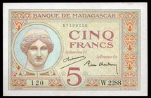 Madagascar 5 Francs 1937 (ND)

P# 35