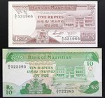 Mauritius 5 & 10 Rupees 1985

P# 34, 35; UNC; Set 2 PCS