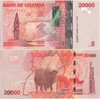 Uganda 20,000 Shillings 2010

P# 53(a); 146x72mm; UNC