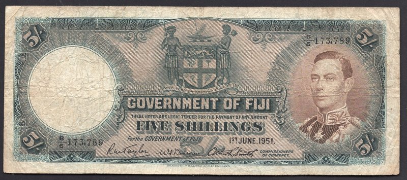 Fiji 5 Shillings 1951

P# 37k; F