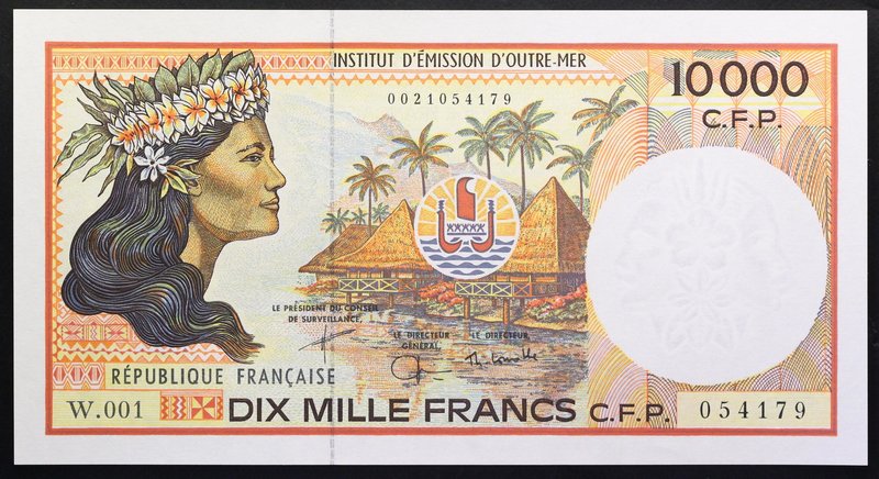 French Pacific Territories 10000 Francs 1985 RARE!

P# 4e; № W.001 054179; UNC...