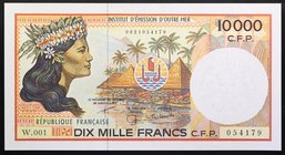 French Pacific Territories 10000 Francs 1985 RARE!

P# 4e; № W.001 054179; UNC; RARE!