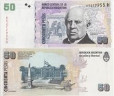 Argentina 50 Pesos 2002 -2013

P# 356; 155x65mm; UNC