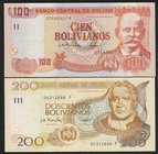 Bolivia Lot of 2 Banknotes 2001

P# 226 227