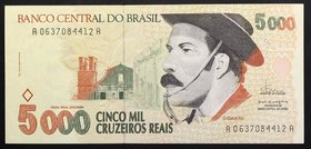 Brazil 5000 Cruzeiros 1993 RARE!

P# 241; № A 0637084412 A; aUNC; RARE!