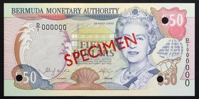 Bermuda 50 Dollars 2000 Specimen RARE!

P# 54s; № D/1 000000; UNC; RARE!