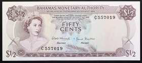 Bahamas 50 Cents 1968 RARE!

P# 26; № C 557019; UNC; RARE!
