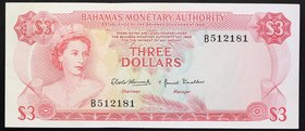Bahamas 3 Dollars 1968 RARE!

P# 28; № B 512181; UNC; RARE!