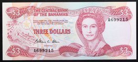 Bahamas 3 Dollars 1984

P# 44; № A 699215; UNC