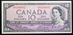 Canada 10 Dollars 1954 Devil's Head VERY RARE!

P# 35b; № H/D 0144802; aUNC; Sign. Beattie & Coyne; VERY RARE!