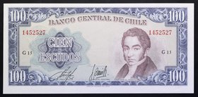 Chile 100 Escudos 1962

P# 141; № G15 1452527; UNC; Large Banknote
