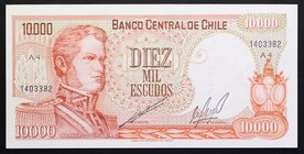 Chile 10000 Escudos 1967

P# 148; № A4 1403382; UNC; "Bernardo O'Higgins"