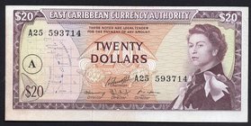 East Caribbean States 20 Dollars 1965 (ND)

P# 15h; VF/XF