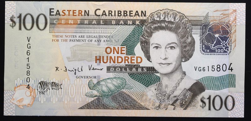 East Caribbean States 100 Dollars 2008

P# 51; № VG615804; UNC