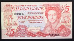 Falkland Islands 5 Pounds 2005

P# 17a; № B 019187; UNC