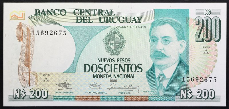 Uruguay 200 Pesos 1986

P# 66; № 15692675; UNC