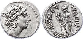 Ancient World Rome Denarius 49 B.C.

RRC 442/1; Silver 3.63g 16mm; Obv: [SALVTIS]: Laureate head of Salus right. Border of dots., Rev: MN·ACILIVS [I...