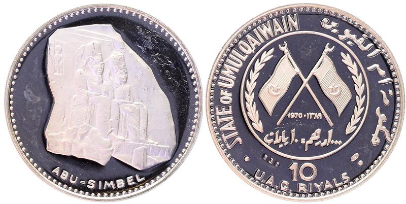 United Arab Emirates Umm Al Qaiwain 10 Riyals 1970 #131

KM# 4; Silver 30,00g,...