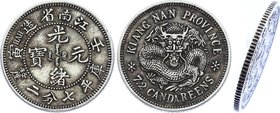 China - Kiangnan 10 Cents 1902 (CD)

Y# 142a.10; Silver 2.81g; Nice Dark Toning