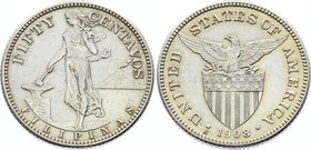 Philippines 50 Centavos 1908 S

KM# 171; Silver