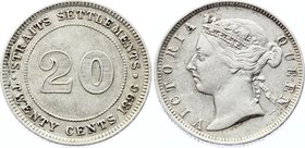 Straits Settlements 20 Cents 1896

KM# 12; Silver