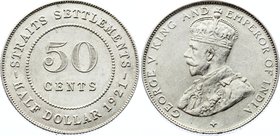 Straits Settlements 50 Cents 1921

KM# 35.1; Silver