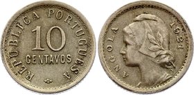 Angola 10 Centavos 1921

KM# 63; XF