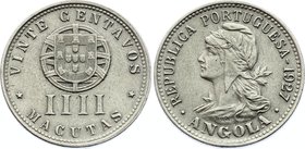 Angola 20 Centavos / 4 Macutas 1927

KM# 68; AUNC