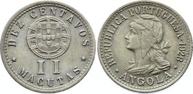Angola 10 Centavos / 2 Macutas 1928

KM# 67; XF