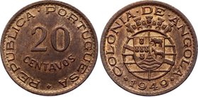Angola 20 Centavos 1949

KM# 71; UNC Mint Luster Remains Top Grade