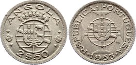 Angola 2-1/2 Escudos 1953

KM# 77; UNC