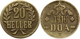 German East Africa 20 Heller 1916 T

KM# 15; Copper; Obverse B and reverse B; Rare in this grade