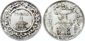 Tunisia 1 Franc 1911 A

KM# 238; Silver; Beautiful patina; AUNC