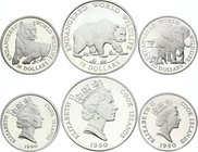 Cook Islands Lot of 3 Coins

(x2) 10 Dollars, 50 Dollars 1990; Silver Proof; Endangered Wildlife