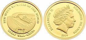 Solomon Islands 10 Dollars 2009

Gold (.999) 1.0g 13.92mm; Proof; New 7 Wonders of the World - The Great Wall - China; With Certificate