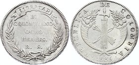 Colombia 8 Reales 1835 RS

KM# 89; Silver; Rare in this grade