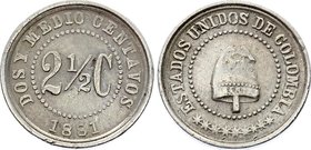 Colombia 2-1/2 Centavo 1881

KM# 179; Copper-Nickel