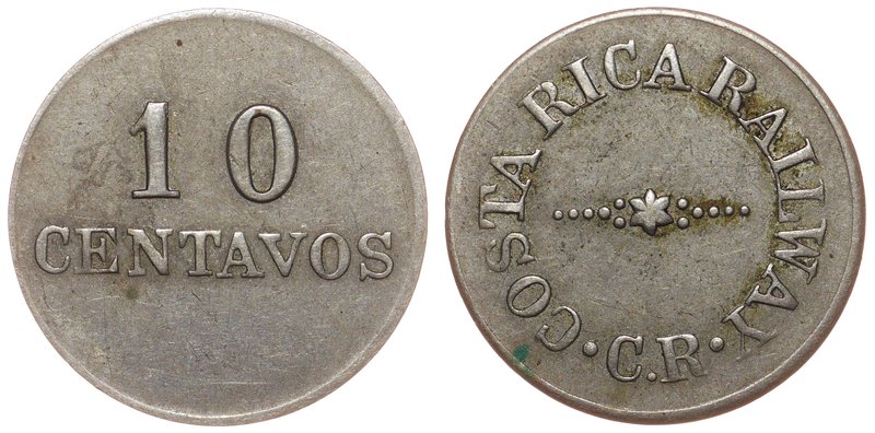 Costa Rica Token San Jose Railway 10 Centavos 1900 -s

Cu-Ni 20mm; Used as an ...