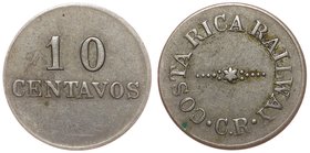 Costa Rica Token San Jose Railway 10 Centavos 1900 -s

Cu-Ni 20mm; Used as an Accounting with Railway Workers; Rare Token; VF/XF