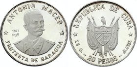 Cuba 20 Pesos 1977

KM# 40; Silver Proof; Antonio Maceo