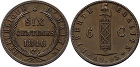 Haiti 6 Centimes 1846

KM# 28; Copper