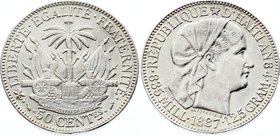 Haiti 50 Centimes 1887

KM# 47; Silver