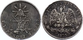 Mexico 1 Peso 1873 Zs H

KM# 408.8; Silver